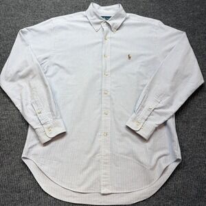 Polo Ralph Lauren Mens Stripe Oxford Shirt Pony Logo Button Down Preppy
